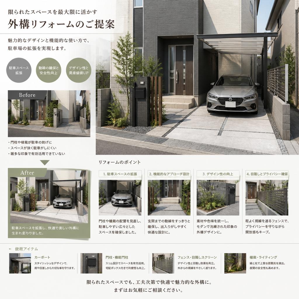 多様な外構リフォームのアイディア