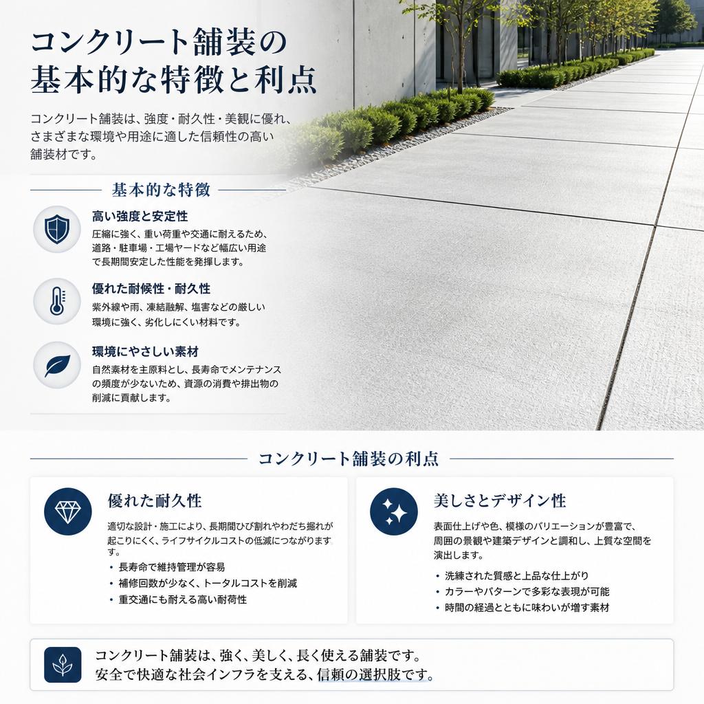 コンクリート舗装の特性