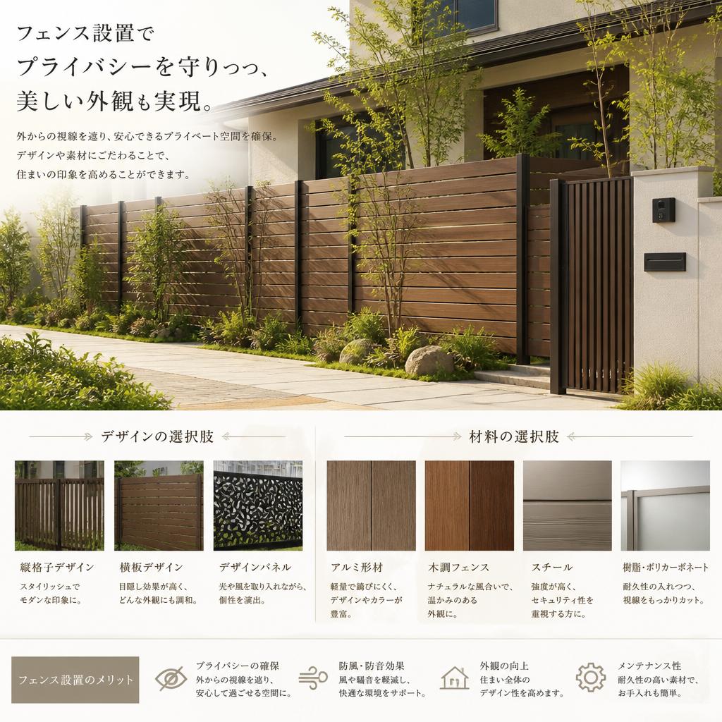 2. フェンス設置によるプライバシー確保