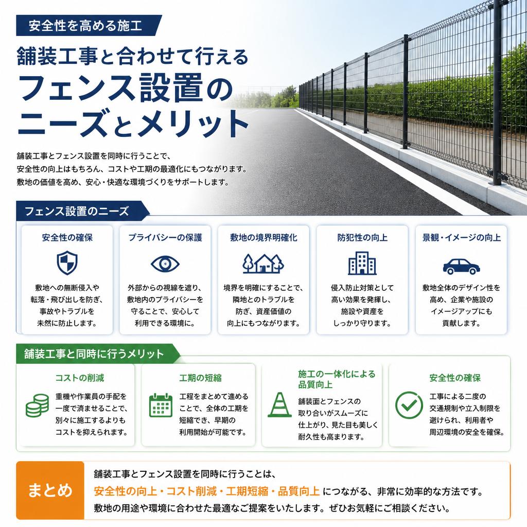 安全性を高めるフェンス設置