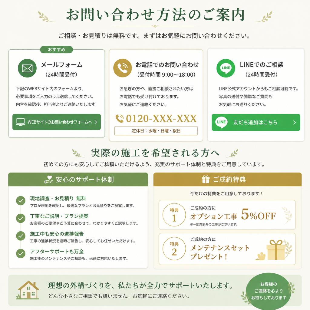 7. お問い合わせで美しい庭を手に入れよう！